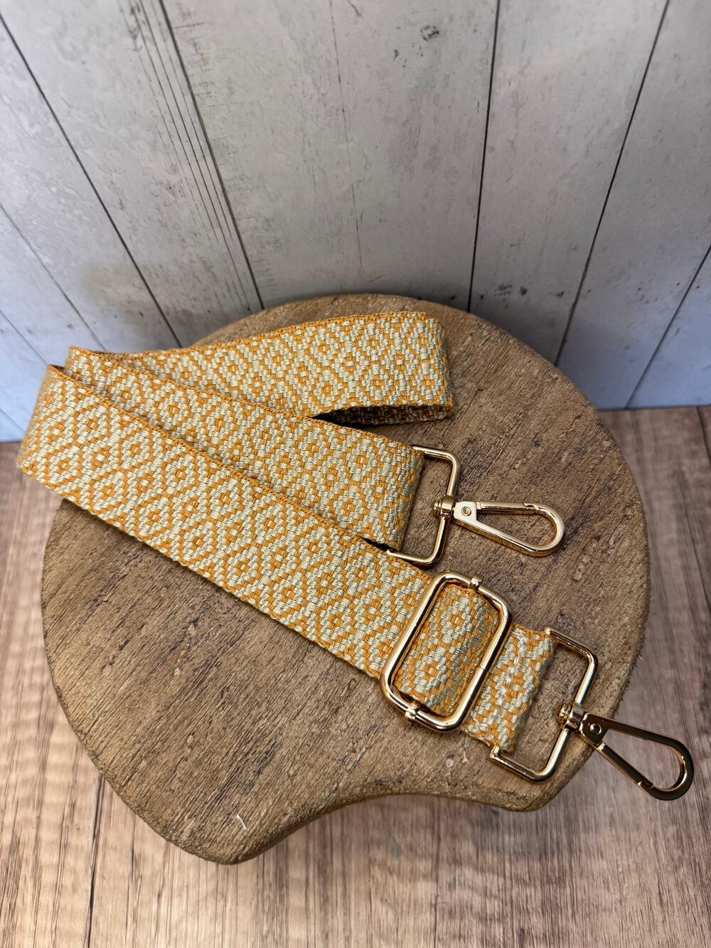 Woven Purse Strap Tan Gold Crossbody Bag Strap NEW Boho Bag Strap